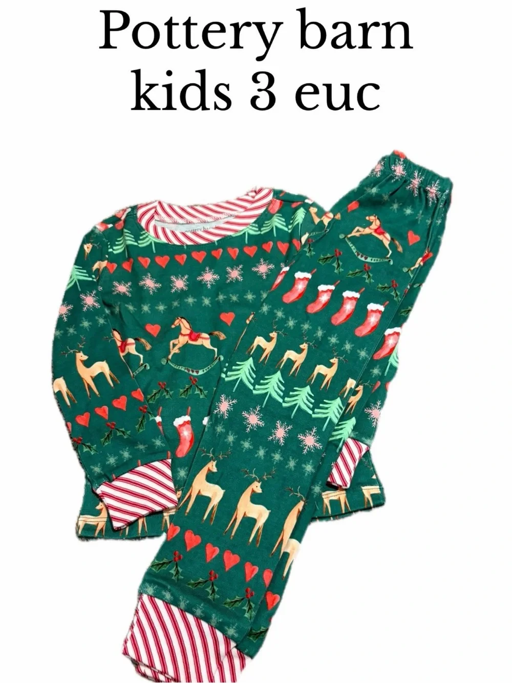 Pottery barn kids unisex size 3  Fair Isle Organic Cotton Kid Pajama Christmas